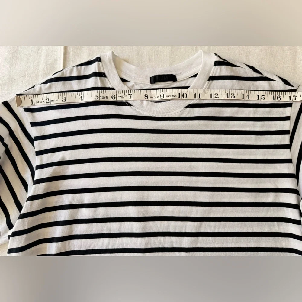 ATM Anthony Thomas Melillo Black and White Striped Tee classic‎ jersey S - Picture 10 of 13